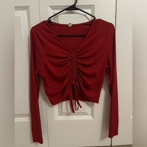 red draw string long sleeve from shein, in fabulous condition, worn a few times